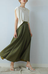 シャンブレーマキシフレアスカート