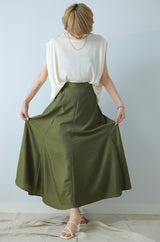 シャンブレーマキシフレアスカート