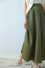 シャンブレーマキシフレアスカート