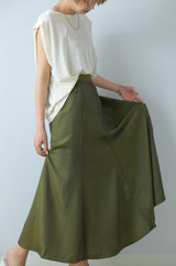 シャンブレーマキシフレアスカート