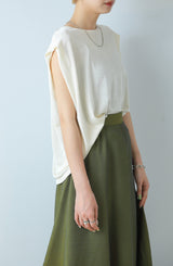 肩タック1分袖プルオーバー