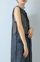 シアーボトルネックノースリトップス