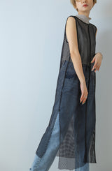 シアーボトルネックノースリトップス