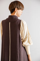 配色ニットロングワンピース