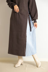 サイドプリーツタートルニットワンピース