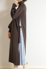 サイドプリーツタートルニットワンピース