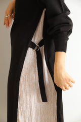 サイドプリーツタートルニットワンピース