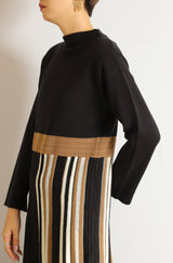 サイドストライプニットワンピース