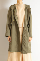 ラビットファーフードライナー付きロングモッズコート