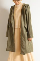 ラビットファーフードライナー付きロングモッズコート