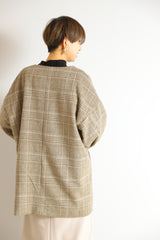 Vカラーショートシャギーコート