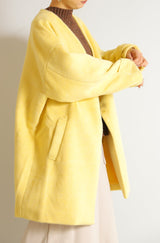 Vカラーショートシャギーコート