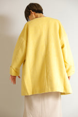 Vカラーショートシャギーコート