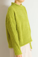 バスケット編スタンドネックプルオーバー