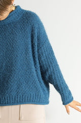 バスケット編スタンドネックプルオーバー