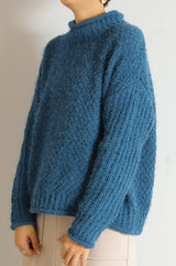 バスケット編スタンドネックプルオーバー