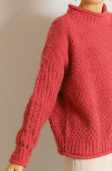 バスケット編スタンドネックプルオーバー