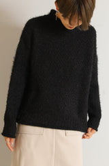 バスケット編スタンドネックプルオーバー