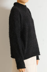 バスケット編スタンドネックプルオーバー