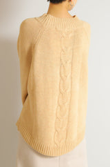 ドルマンケーブルニットチュニック