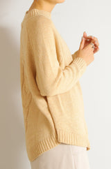 ドルマンケーブルニットチュニック