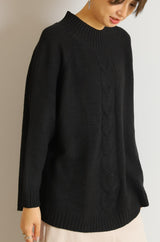 ドルマンケーブルニットチュニック