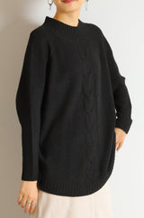 ドルマンケーブルニットチュニック