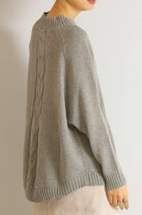 ドルマンケーブルニットチュニック