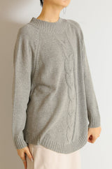 ドルマンケーブルニットチュニック