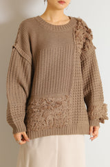 編み地切替2wayカーディガン