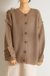 編み地切替2wayカーディガン