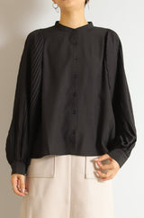 ボリュームプリーツスリーブブラウス