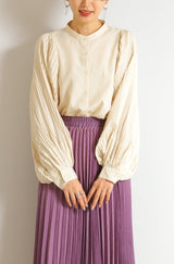 ボリュームプリーツスリーブブラウス