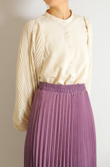 ボリュームプリーツスリーブブラウス