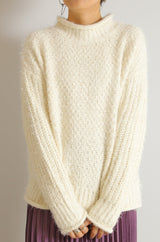 バスケット編スタンドネックプルオーバー