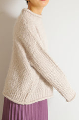 バスケット編スタンドネックプルオーバー