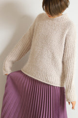 バスケット編スタンドネックプルオーバー