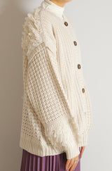 編み地切替2wayカーディガン