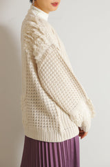 編み地切替2wayカーディガン