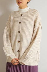 編み地切替2wayカーディガン