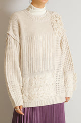 編み地切替2wayカーディガン