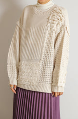 編み地切替2wayカーディガン