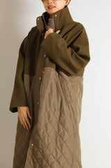 ダイヤキルト切替スタンドカラーコート