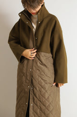 ダイヤキルト切替スタンドカラーコート