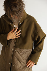 ダイヤキルト切替スタンドカラーコート