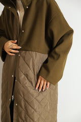 ダイヤキルト切替スタンドカラーコート