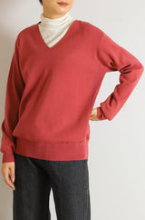 Vネックニットプルオーバー