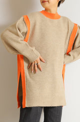 アルパカタッチ切替配色プルオーバー