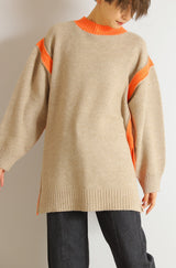 アルパカタッチ切替配色プルオーバー