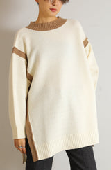 アルパカタッチ切替配色プルオーバー